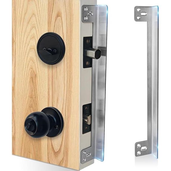 Door Latch Guard Plate 12” Satin Nickel Protector