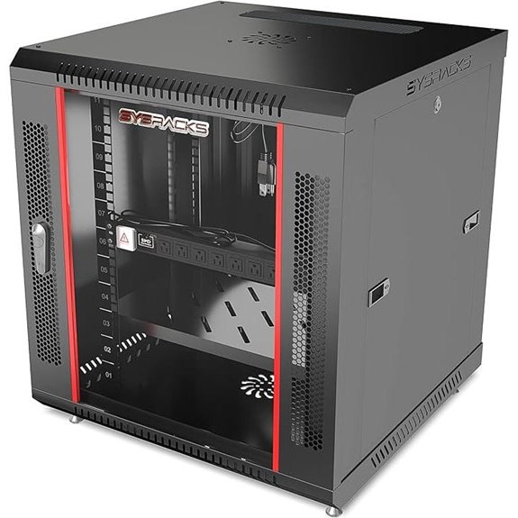 Sysracks 12U Wall Mount Server Rack with Accessories