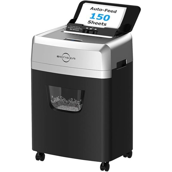 BONSEN 150-Sheet Autofeed Micro-Cut Paper Shredder