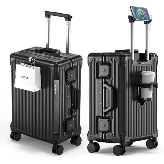 20 inch zipperless aluminum suitcase