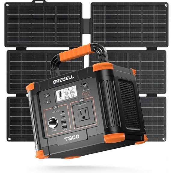Grecell 330W Portable Power Station with Solar Panel