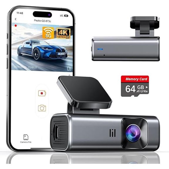 4K 5G WiFi Dash Cam with Night Vision