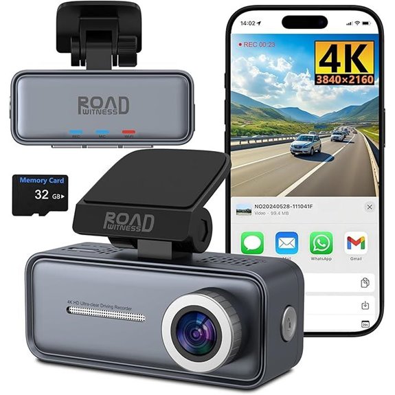 4K Mini Dash Cam with Night Vision and WiFi