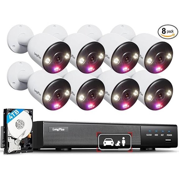 LongPlus 4K PoE Security Camera System (8 Cameras)