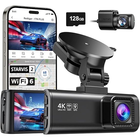 REDTIGER 4K Dash Cam with WiFi and GPS