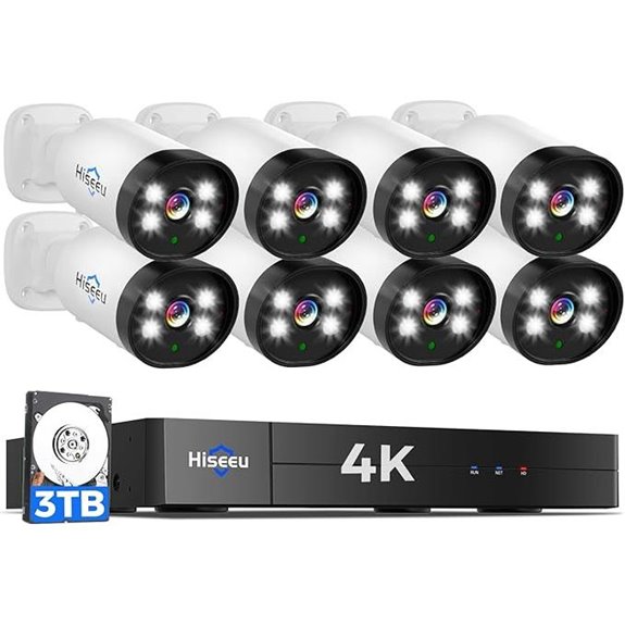 Hiseeu 4K Wired Security Camera System with AI Detection