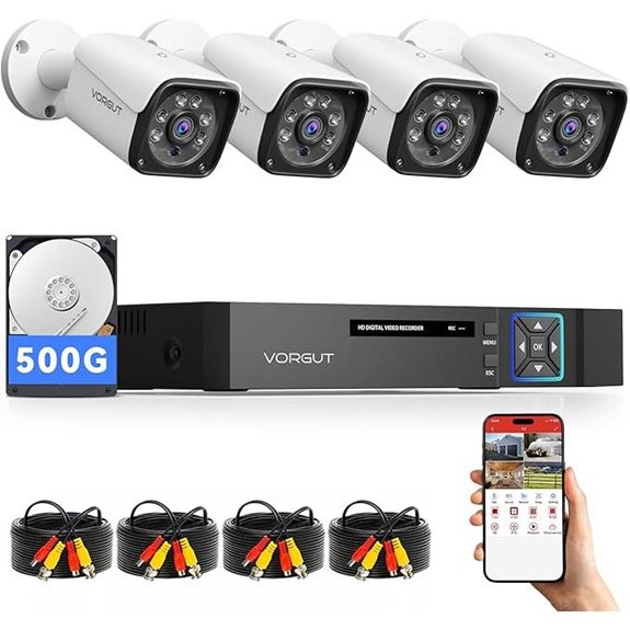 4CH 5MP Wired Outdoor Security Camera System