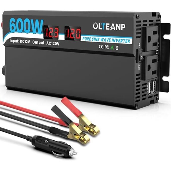 600W Pure Sine Wave Power Inverter with USB and LCD