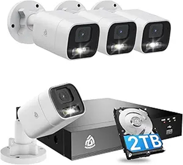 8CH 4K NVR Home Security System with 4 Cameras