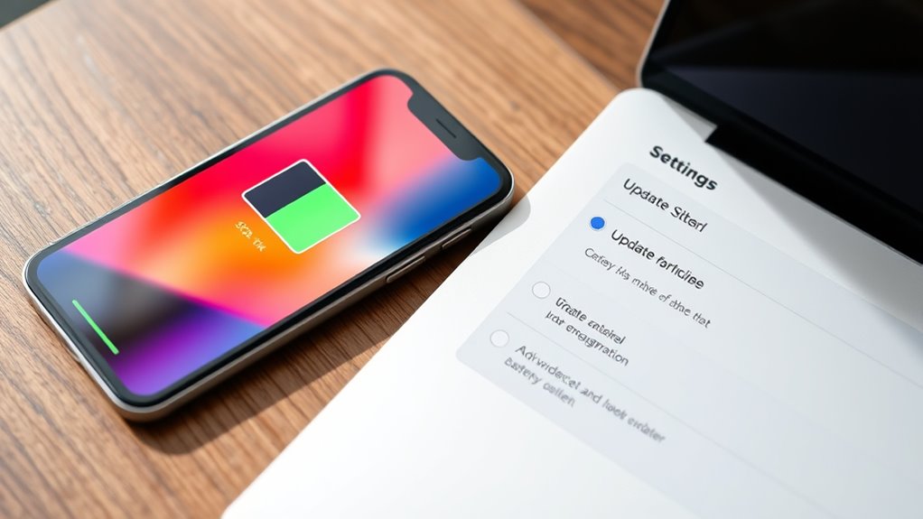 adjust update and battery settings