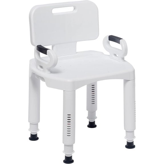 Drive Medical Adjustable Bathroom Bench with Arms