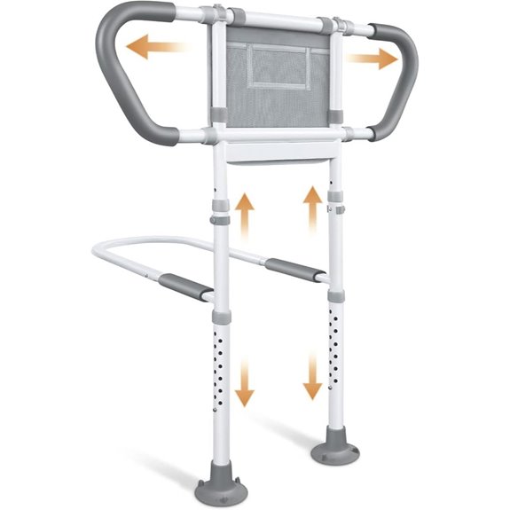 Adjustable Bedside Assist Rails with Storage and Light