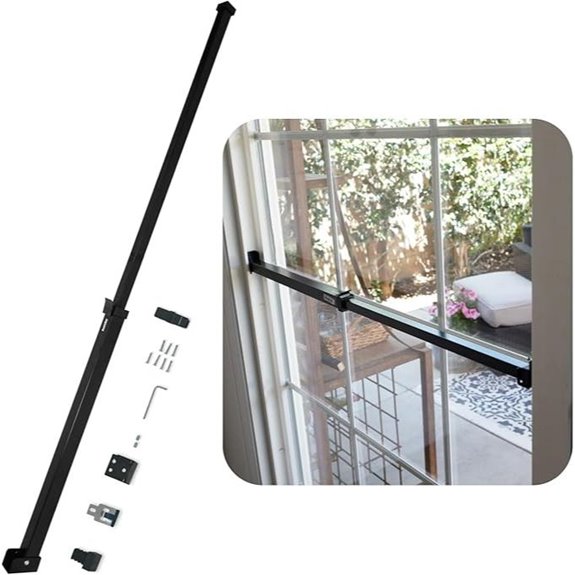SECURITYMAN Sliding Door Security Bar Adjustable Black