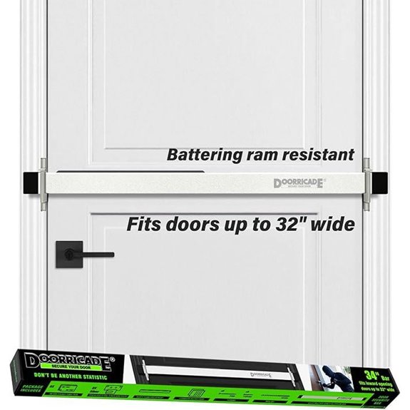 Door Security Bar for Doors Up to 32 Inches Wide