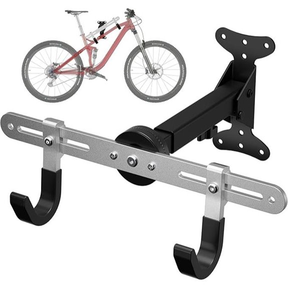Heavy-Duty Bike Wall Mount Rack with Adjustable Hook