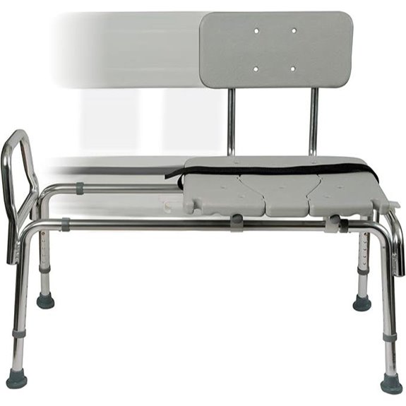 DMI Transfer Bench & Shower Chair Adjustable Non-Slip
