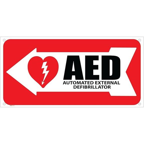 AED Sign with Left Arrow First Aid Wall Marking