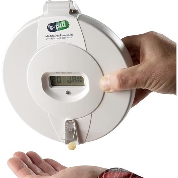 e-Pill MedTime Pro - Advanced Locked Automatic Pill Dispenser - White Lid
