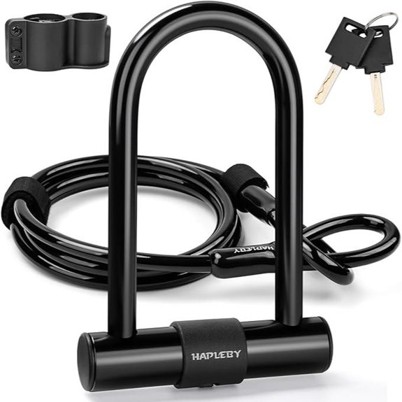 Hapleby Bike Lock Set with U-Lock & Cable