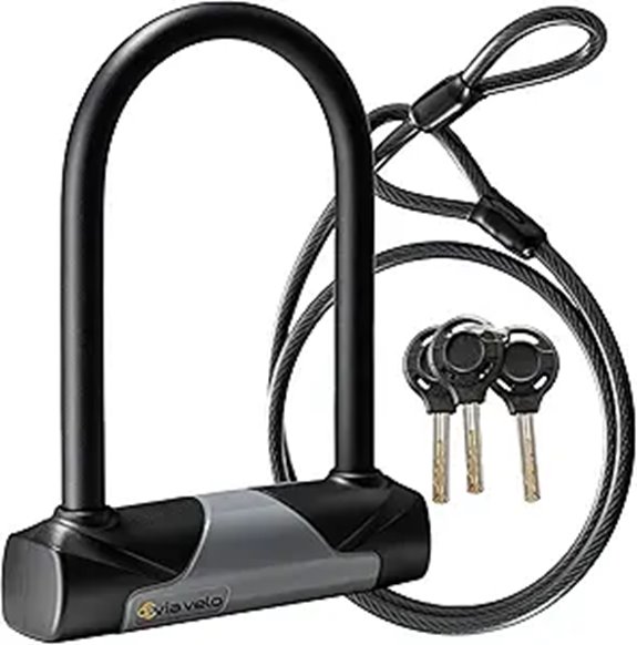 Via Velo Bike U-Lock with Security Cable