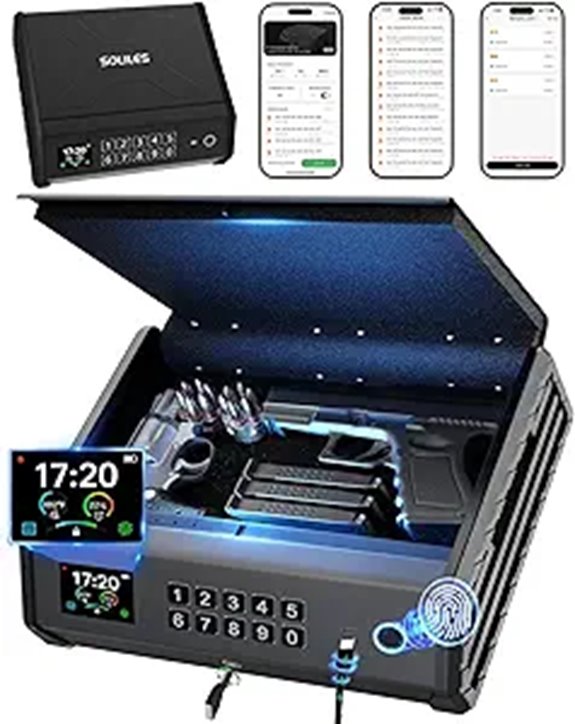 Smart Biometric Gun Safe with App & Key Lock