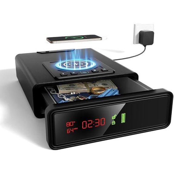 Biometric Smart Safe with Wireless Charging and LED Display