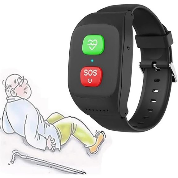 Black Fall Detection Smart Watch with SOS & GPS