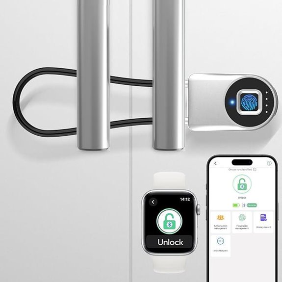 eLinkSmart Bluetooth Biometric Cable Lock for Cabinets