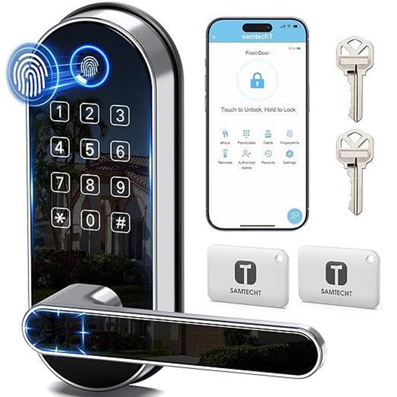 Bluetooth Fingerprint Smart Lock with Keypad and Handle