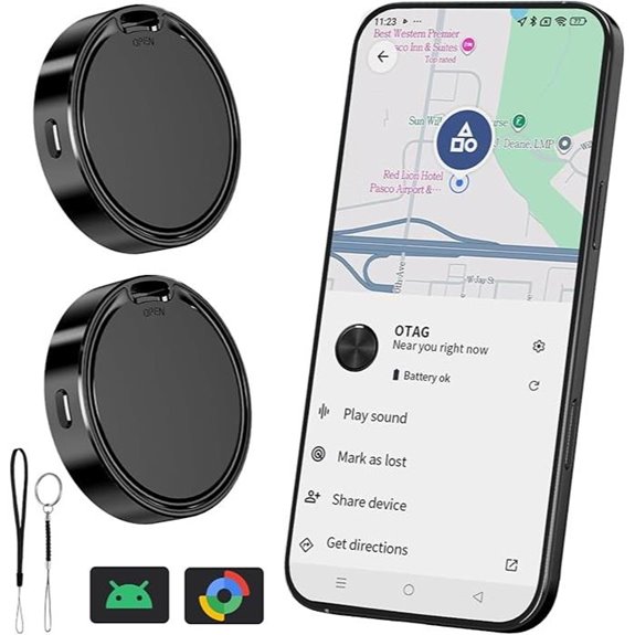 Android Luggage Tracker Tags (2 Pack) Bluetooth Key Finders