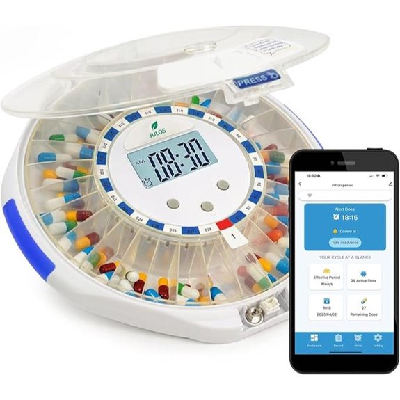 JULOS Bluetooth Pill Dispenser with App Alerts