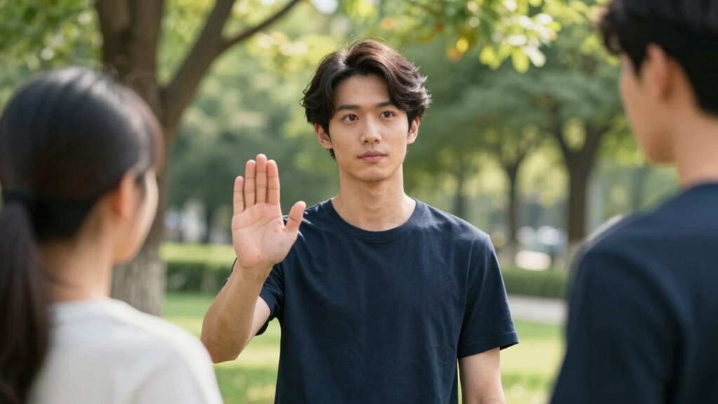 calm confident boundary communication