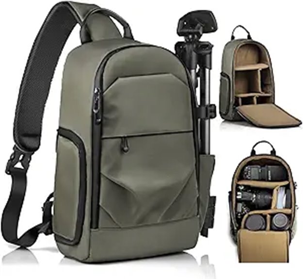 Camera Sling Bag with Tripod Holder for Cameras