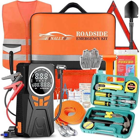 Roadside Emergency Kit with Jump Starter and Air Compressor