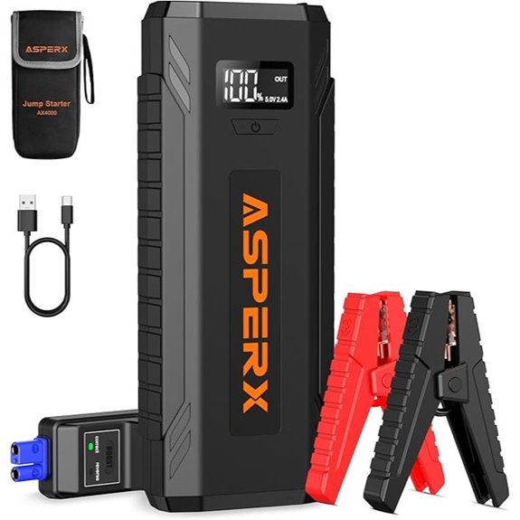 ASPERX 4000A Car Jump Starter with LED Light