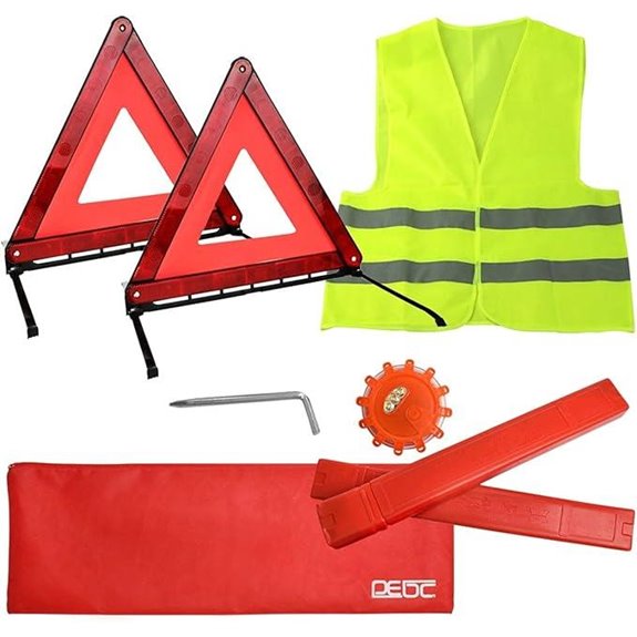 DEDC Car Safety Kit with Triangles and Lights