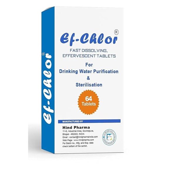 Ef-Chlor Water Purification Tablets (64 Pack)