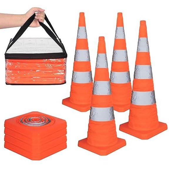 SHAREWIN 36 Collapsible Traffic Cones 4-Pack