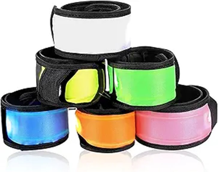 LED Light Up Slap Bracelets (6 Pack) for Outdoor Sports