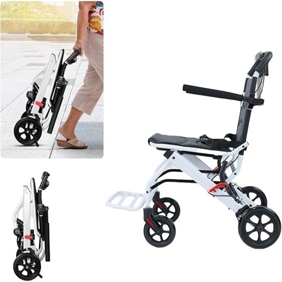 Foldable Lightweight Wheelchair with Safety Strap