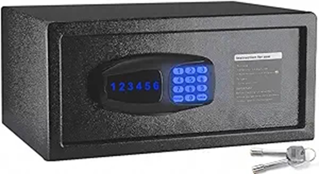 Small Digital Safe Box with Keypad and Override