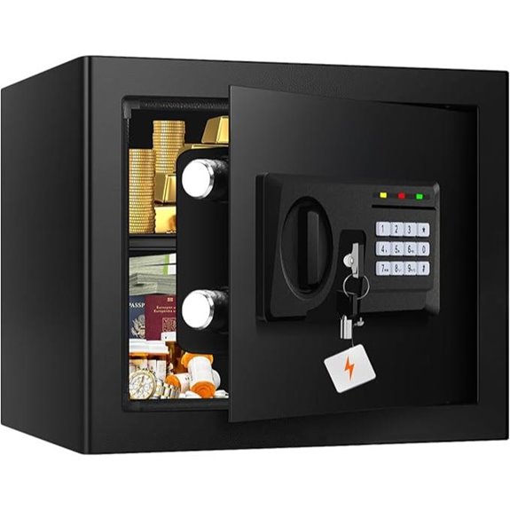 Fireproof Digital Home Safe with Keypad and Keys