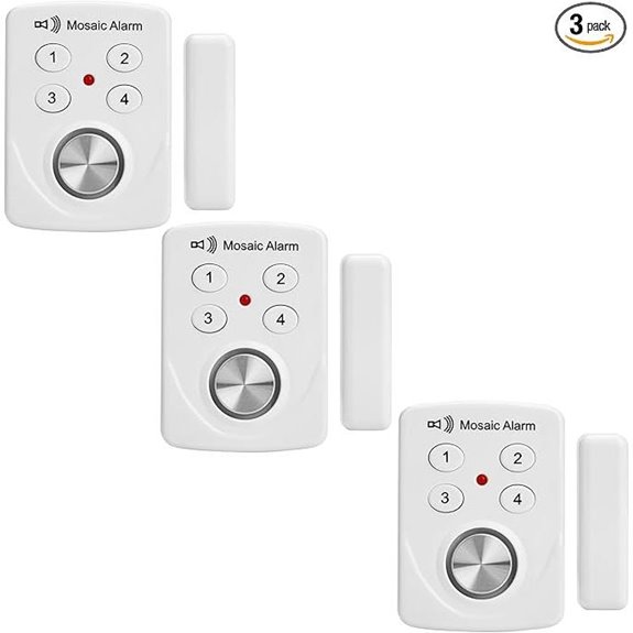 3 Pack Door Alarms with Delay and Vibration Detection