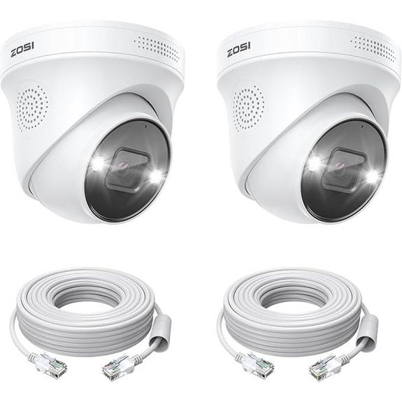 ZOSI 2-Pack 4K PoE Security Cameras with Cables