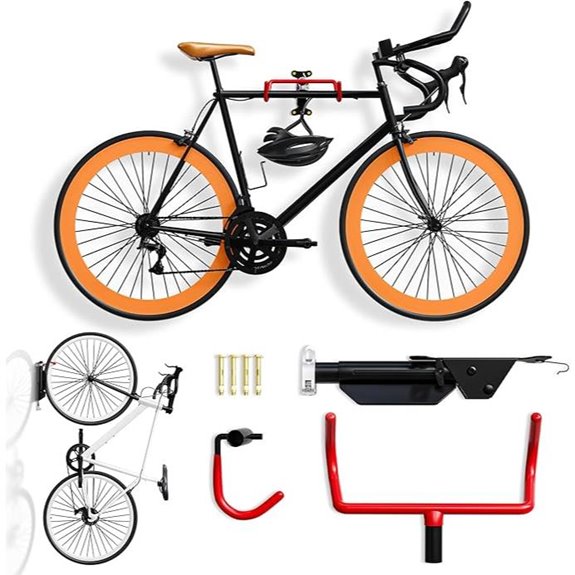 2-Pack Wall Mount Bike Racks for Garage Storage