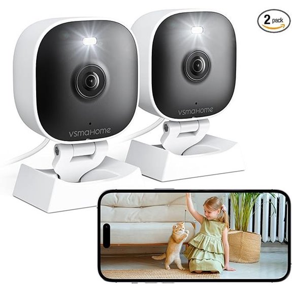 2K Indoor/Outdoor Home Security Cameras (2-Pack)