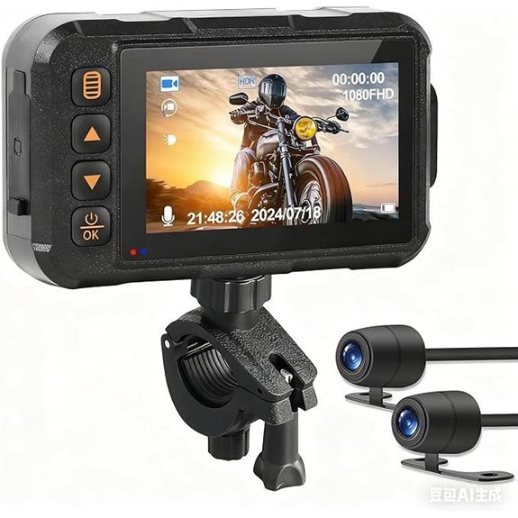 Motorcycle Dash Cam with Dual Lens and Night Vision