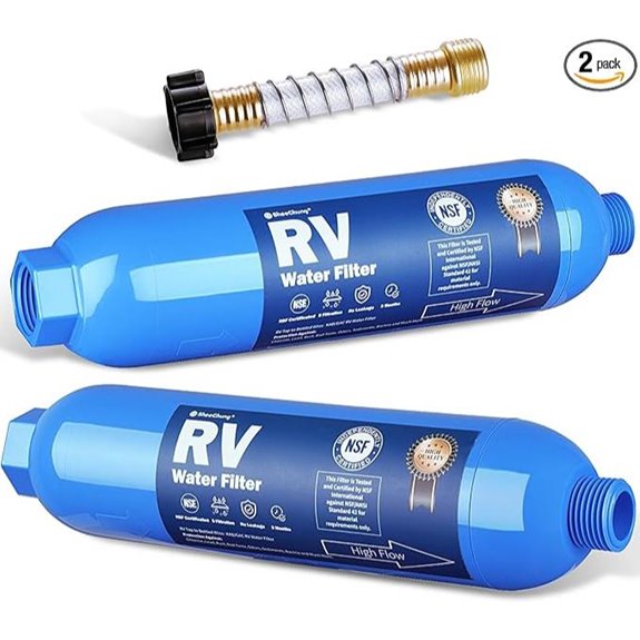 SheeChung RV Water Filter 2-Pack with Hose Protector