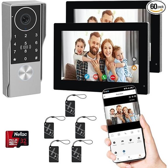 Dual 7 Touch Screen Video Intercom System with HD Camera