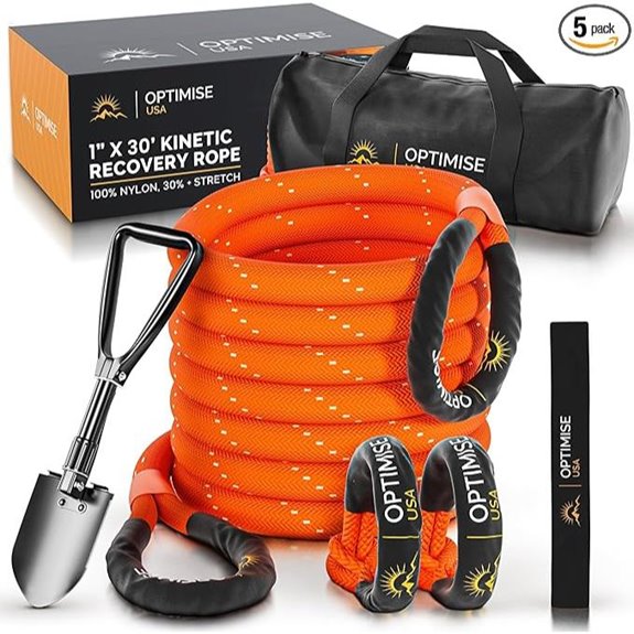 Heavy Duty Kinetic Recovery Rope and Kit